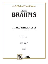 Three Intermezzi, Op. 117 piano sheet music cover